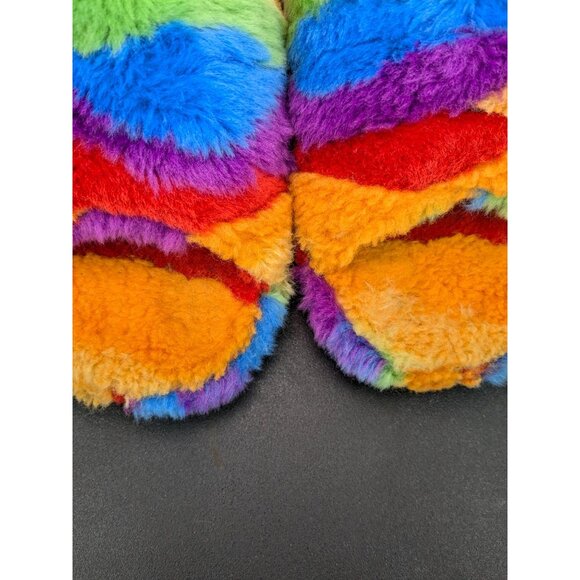 Ugg Fluff You Cali Collage Slippers Adult Size 11 Slip-On Rainbow Pride Colorful - Picture 3 of 11